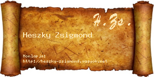 Heszky Zsigmond névjegykártya
